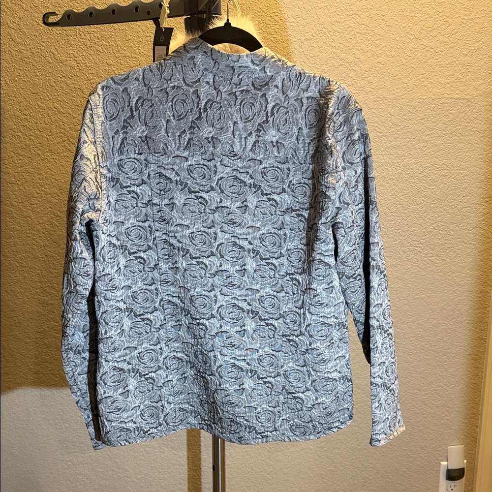 Source Unknown Gray Floral Button Down Blazer. Si… - image 3